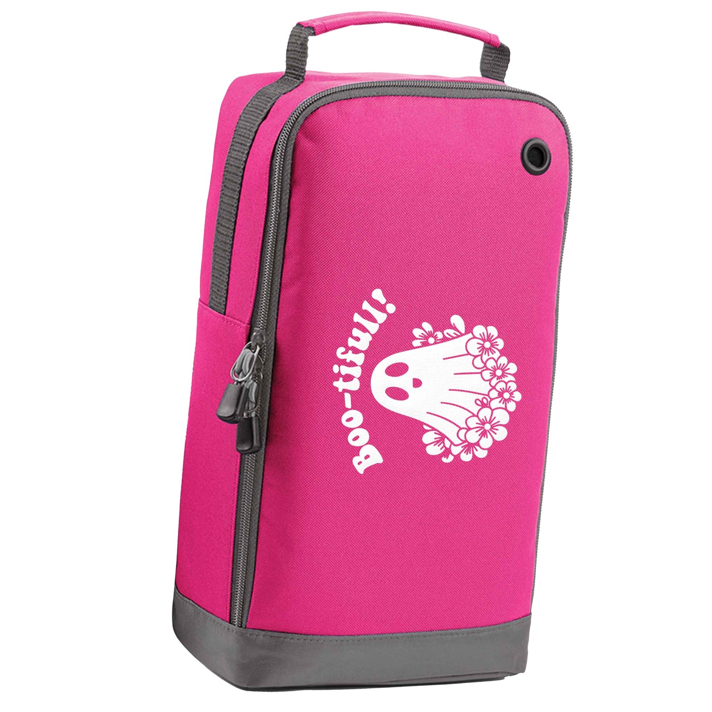 Boo-tifull! Floral ghost pink sports shoe bag horizontal print