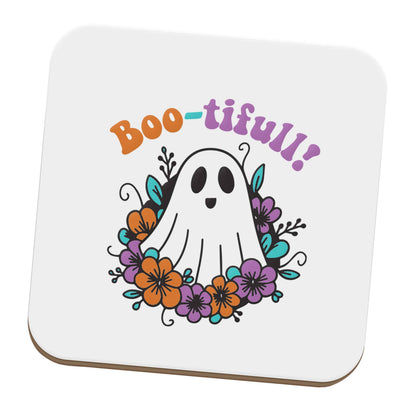 Boo-tifull! Floral ghost set of four coasters