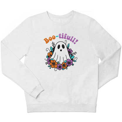 Boo-tifull! Floral ghost children's white sweater 12-13 Years