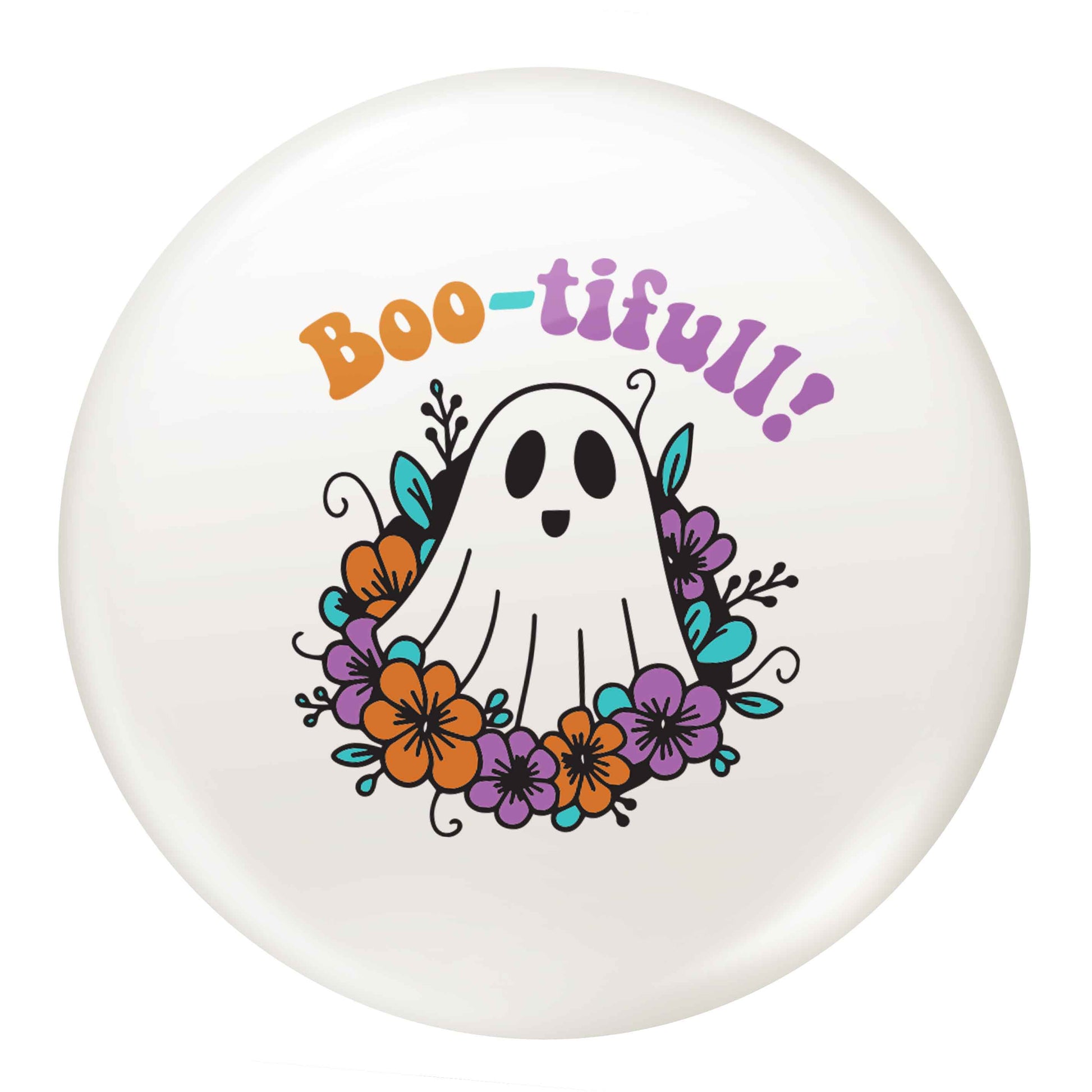 Boo-tifull! Floral ghost small 25mm Pin badge