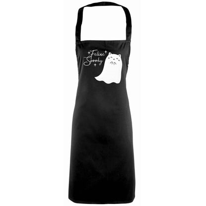 Feline spooky adults black apron