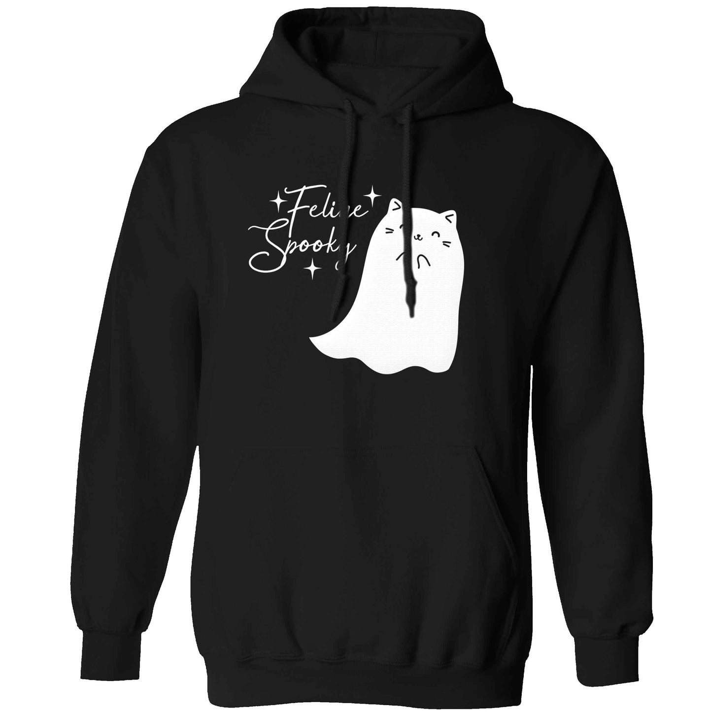 Feline spooky adults unisex black hoodie 2XL