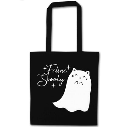 Feline spooky black tote bag
