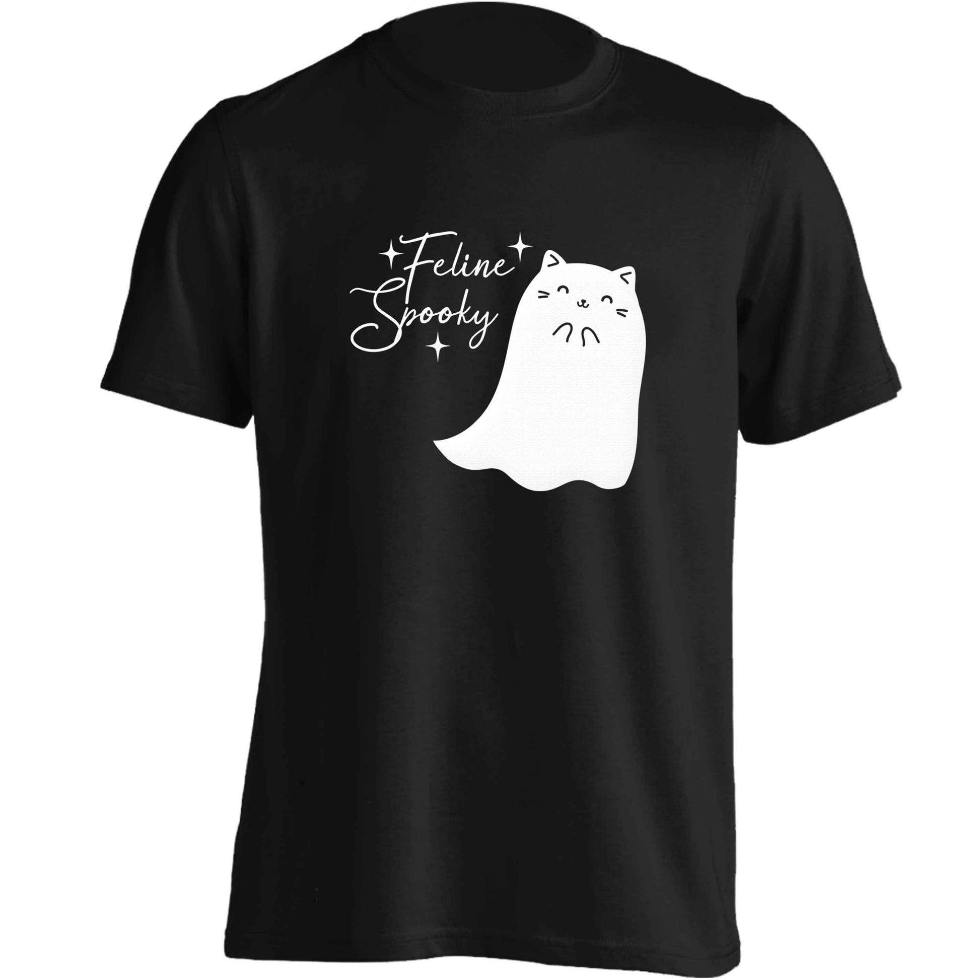 Feline spooky adults unisex black Tshirt 2XL