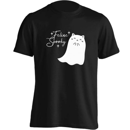 Feline spooky adults unisex black Tshirt 2XL