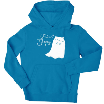 Feline spooky children's blue hoodie 12-13 Years