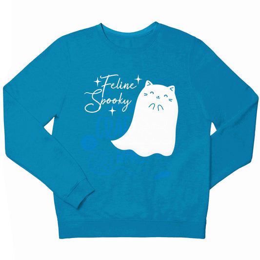 Feline spooky children's blue sweater 12-13 Years