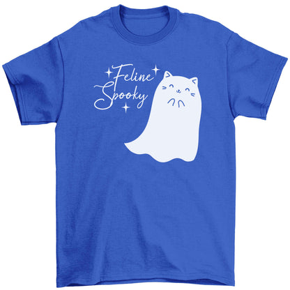 Feline spooky Children's blue Tshirt 12-13 Years