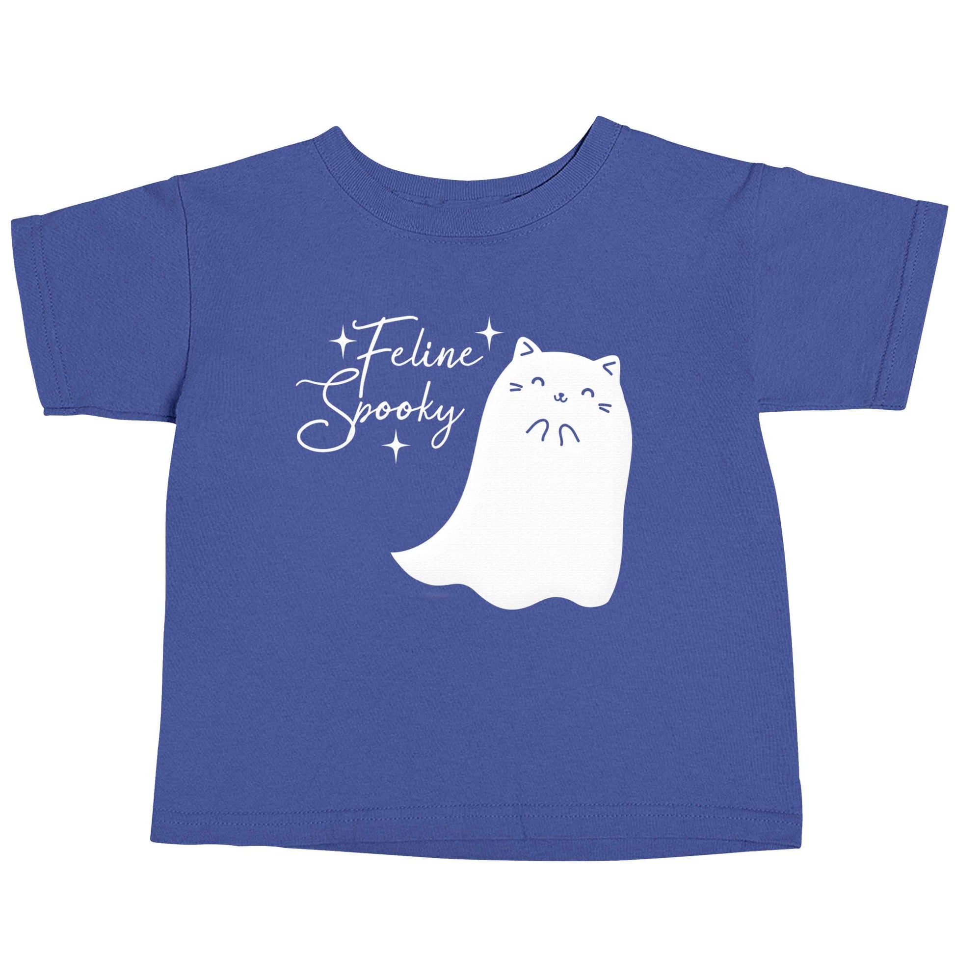 Feline spooky blue baby toddler Tshirt 2 Years