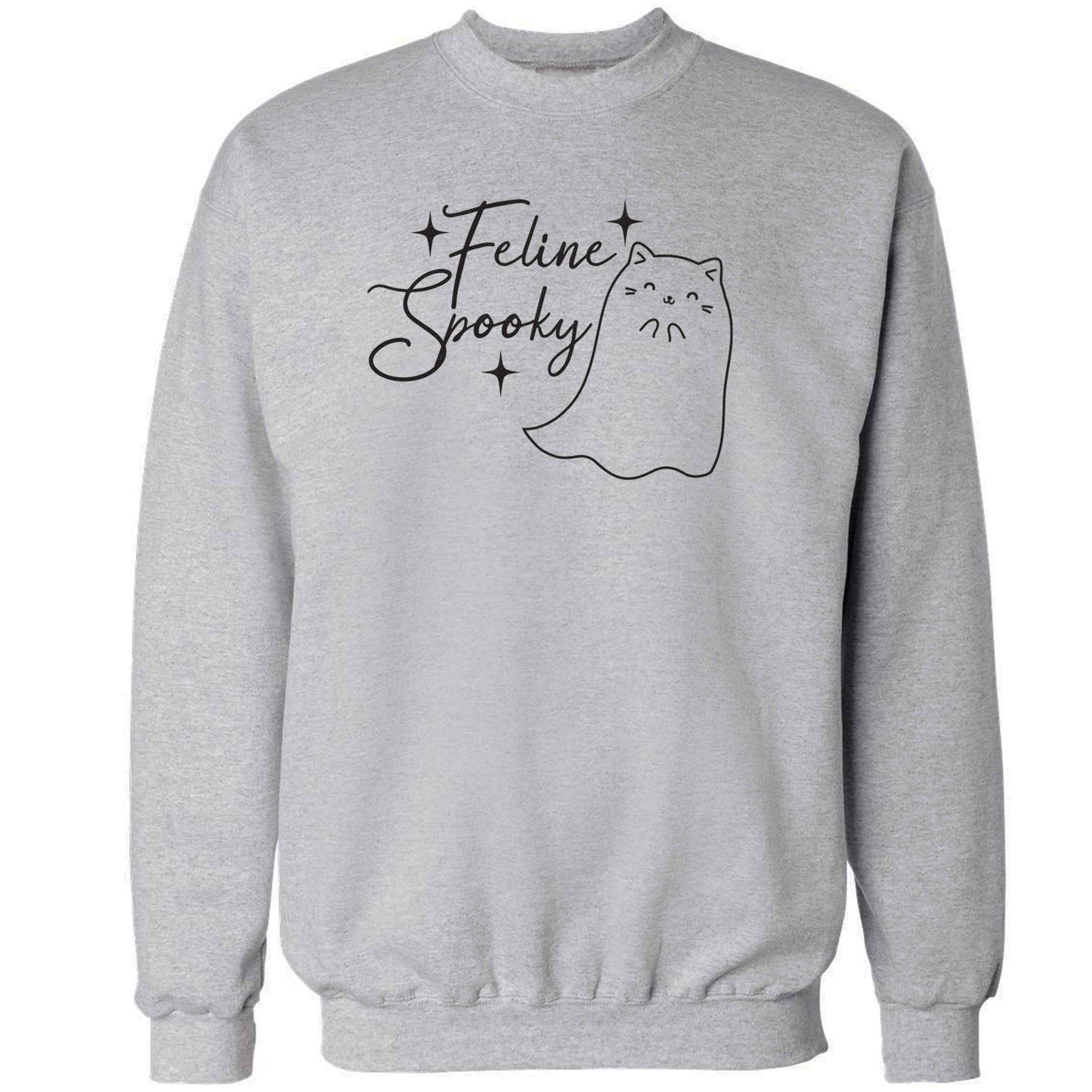 Feline spooky adult's unisex grey sweater 2XL