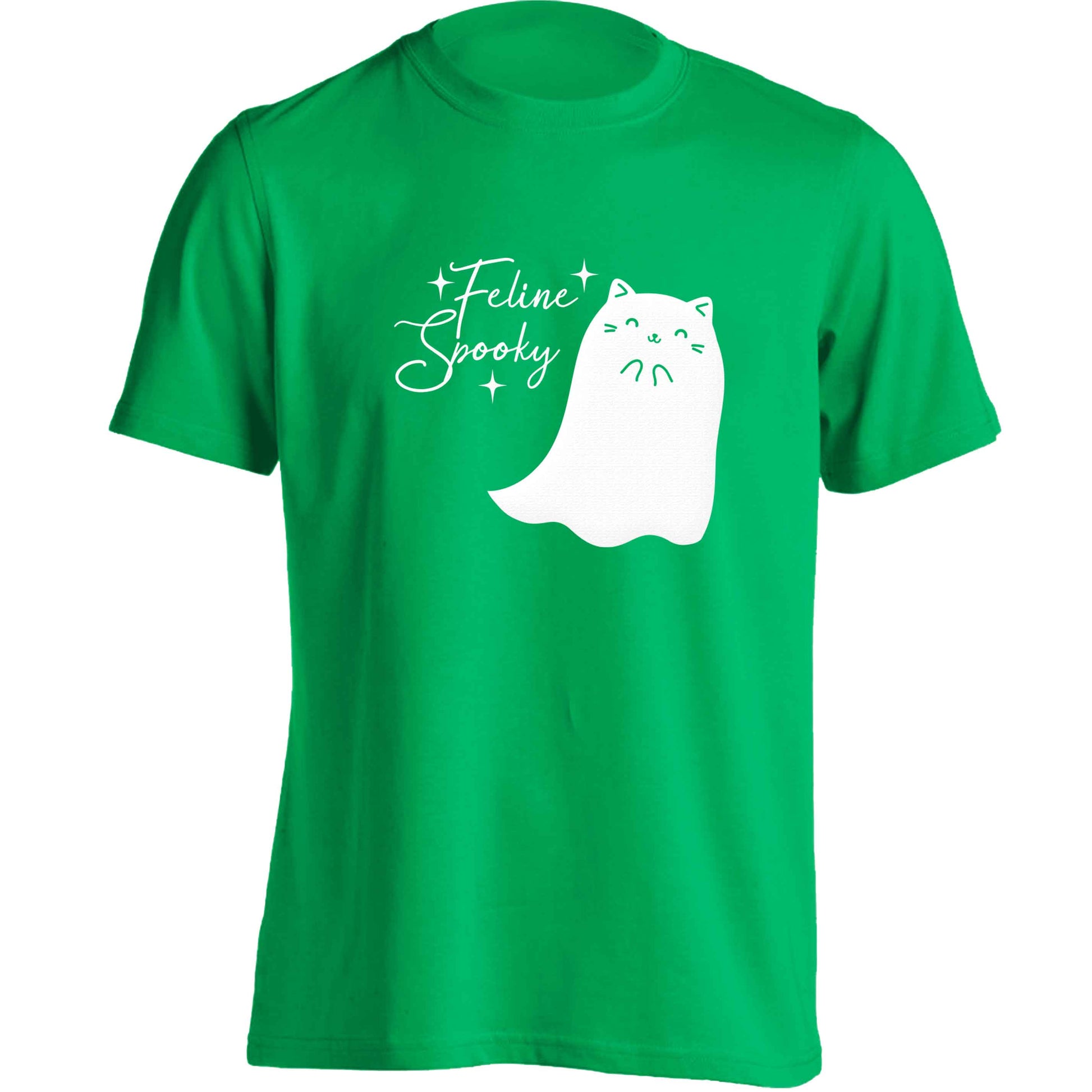 Feline spooky adults unisex green Tshirt 2XL