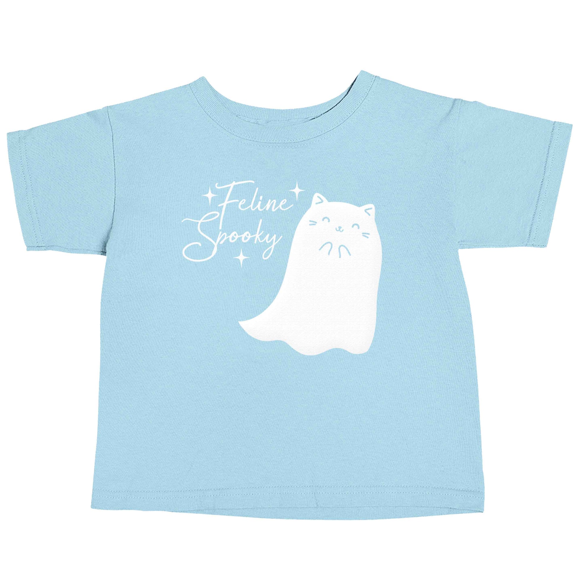 Feline spooky light blue baby toddler Tshirt 2 Years