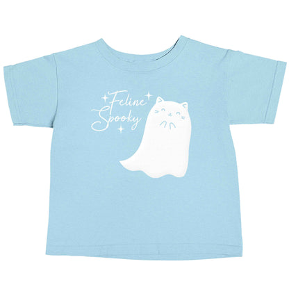 Feline spooky light blue baby toddler Tshirt 2 Years