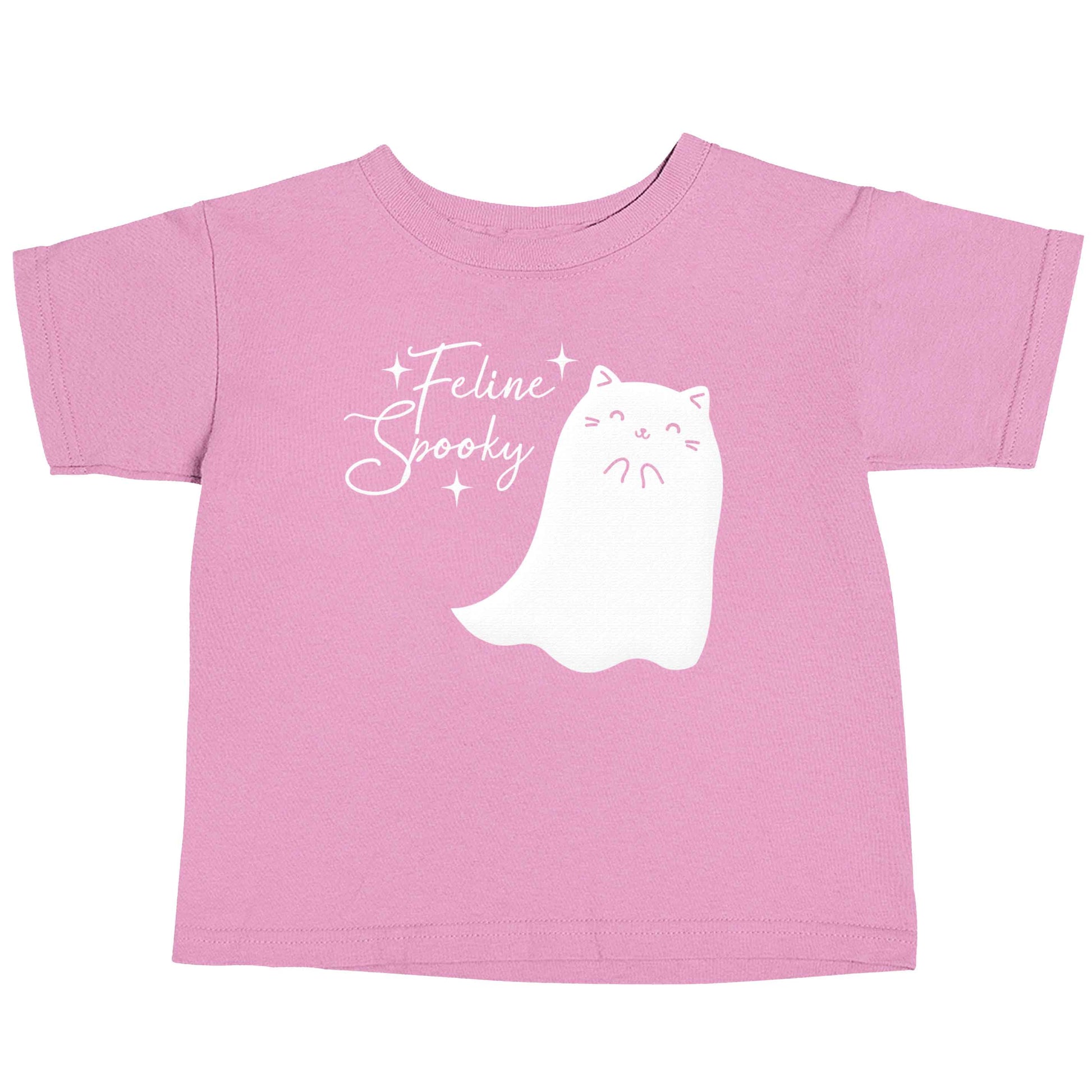 Feline spooky light pink baby toddler Tshirt 2 Years