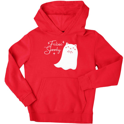 Feline spooky children's red hoodie 12-13 Years