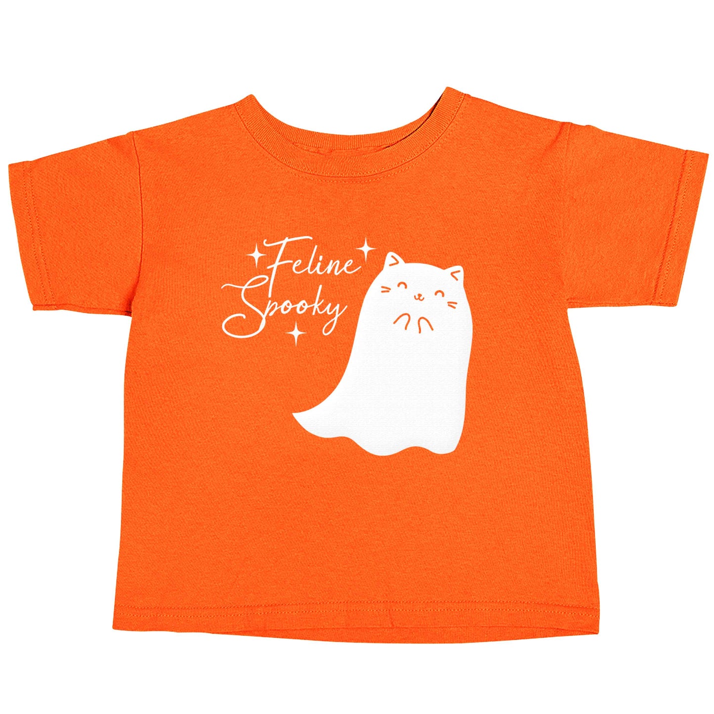 Feline spooky orange baby toddler Tshirt 2 Years