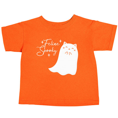 Feline spooky orange baby toddler Tshirt 2 Years