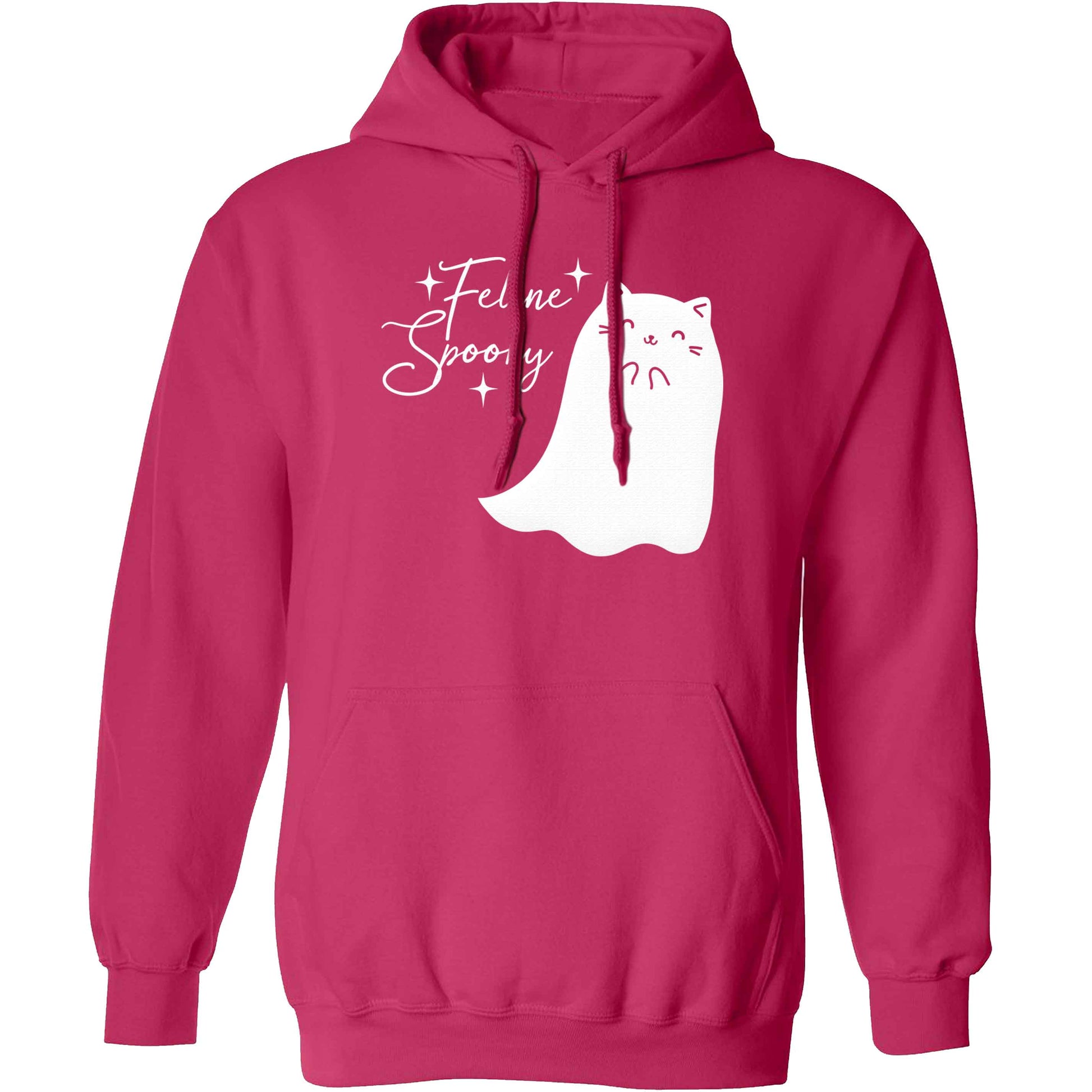 Feline spooky adults unisex pink hoodie 2XL