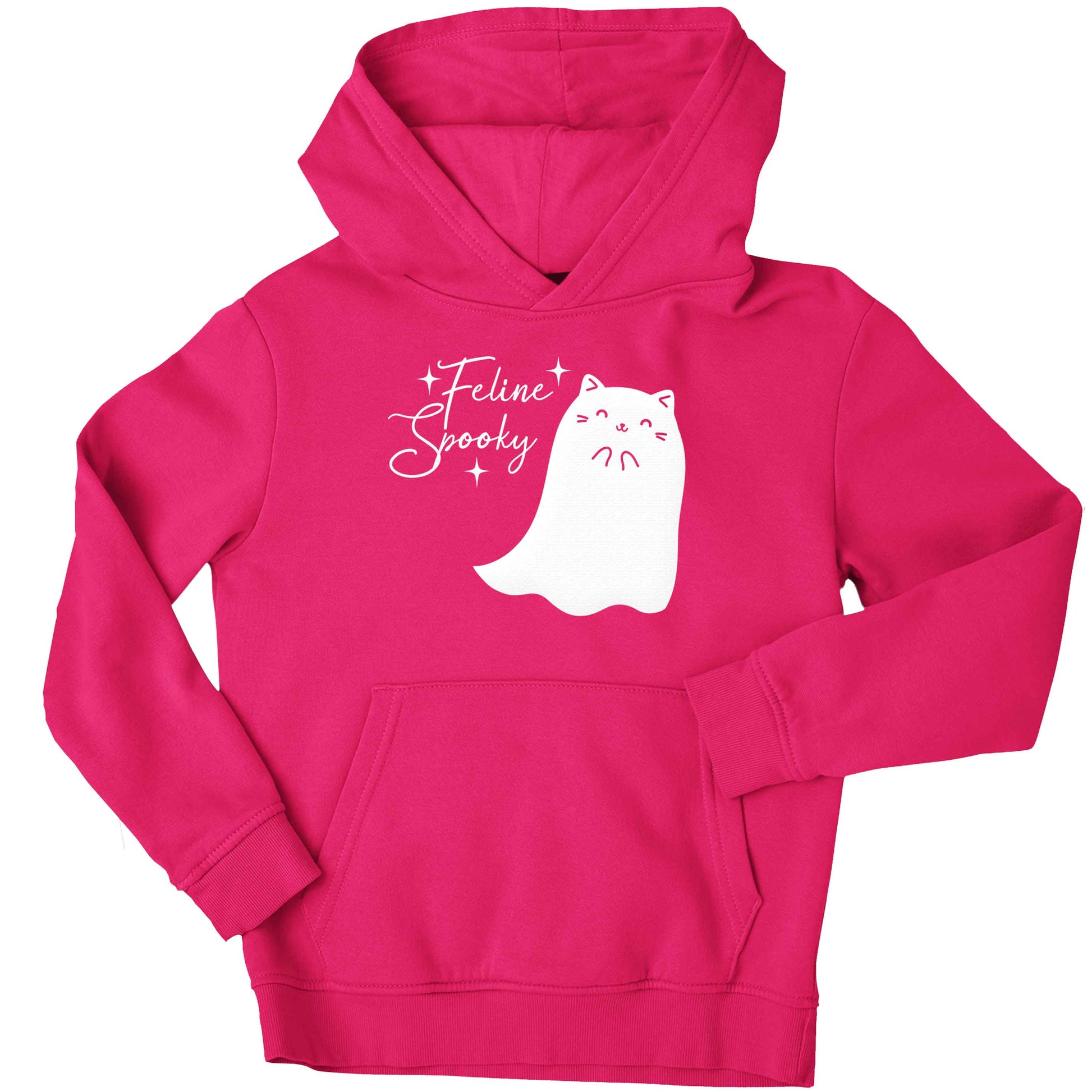 Feline spooky children's pink hoodie 12-13 Years