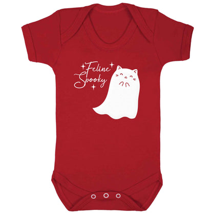 Feline spooky baby bodysuit red 18-24 months