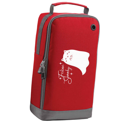 Feline spooky red sports shoe bag vertical print
