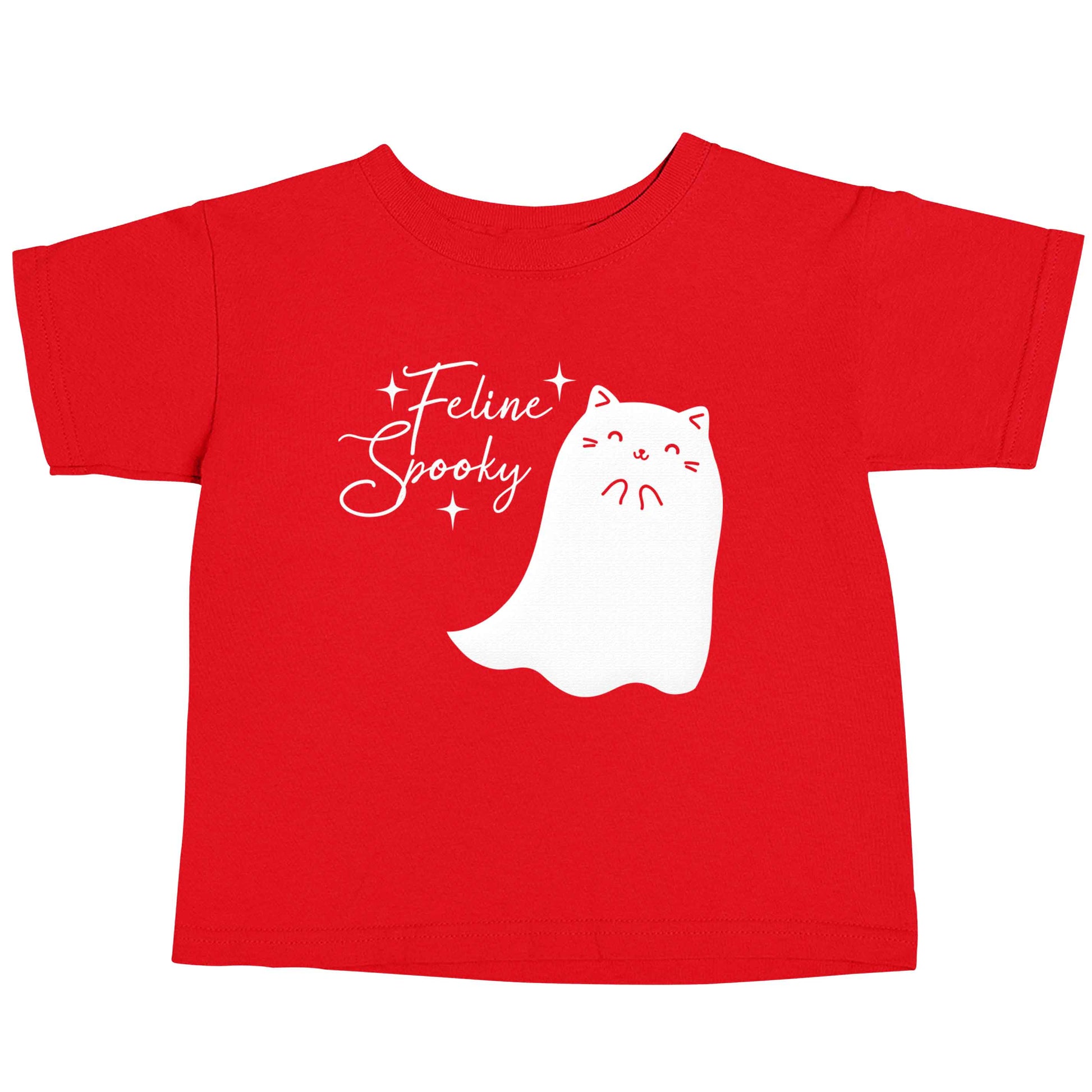 Feline spooky red baby toddler Tshirt 2 Years