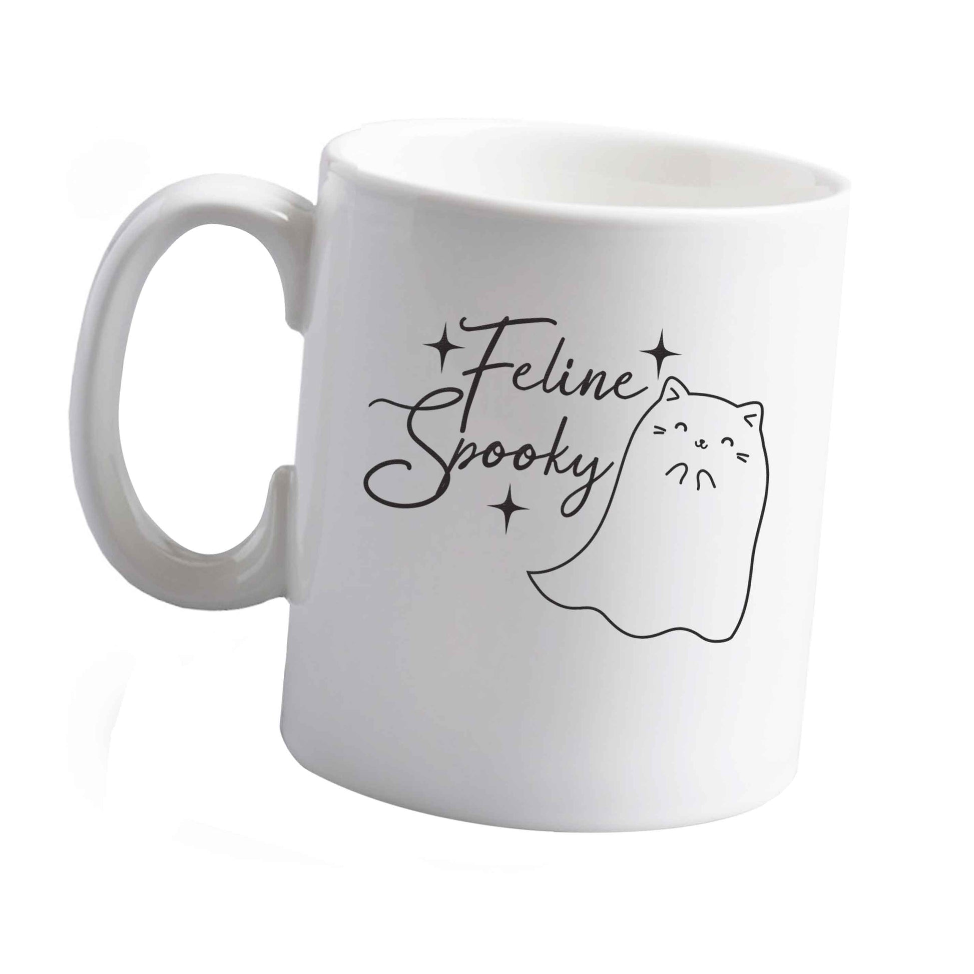 10 oz Feline spooky ceramic mug left sided