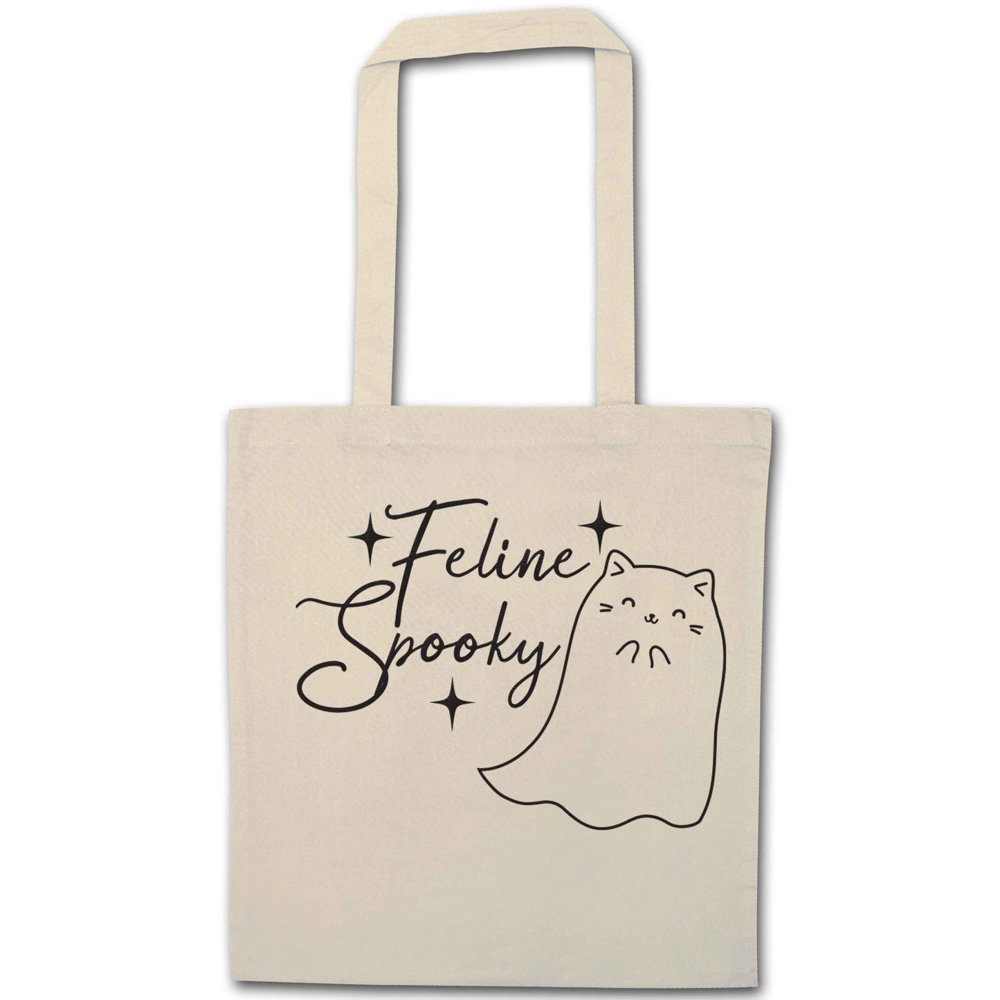 Feline spooky natural tote bag