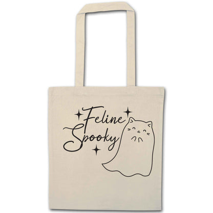 Feline spooky natural tote bag