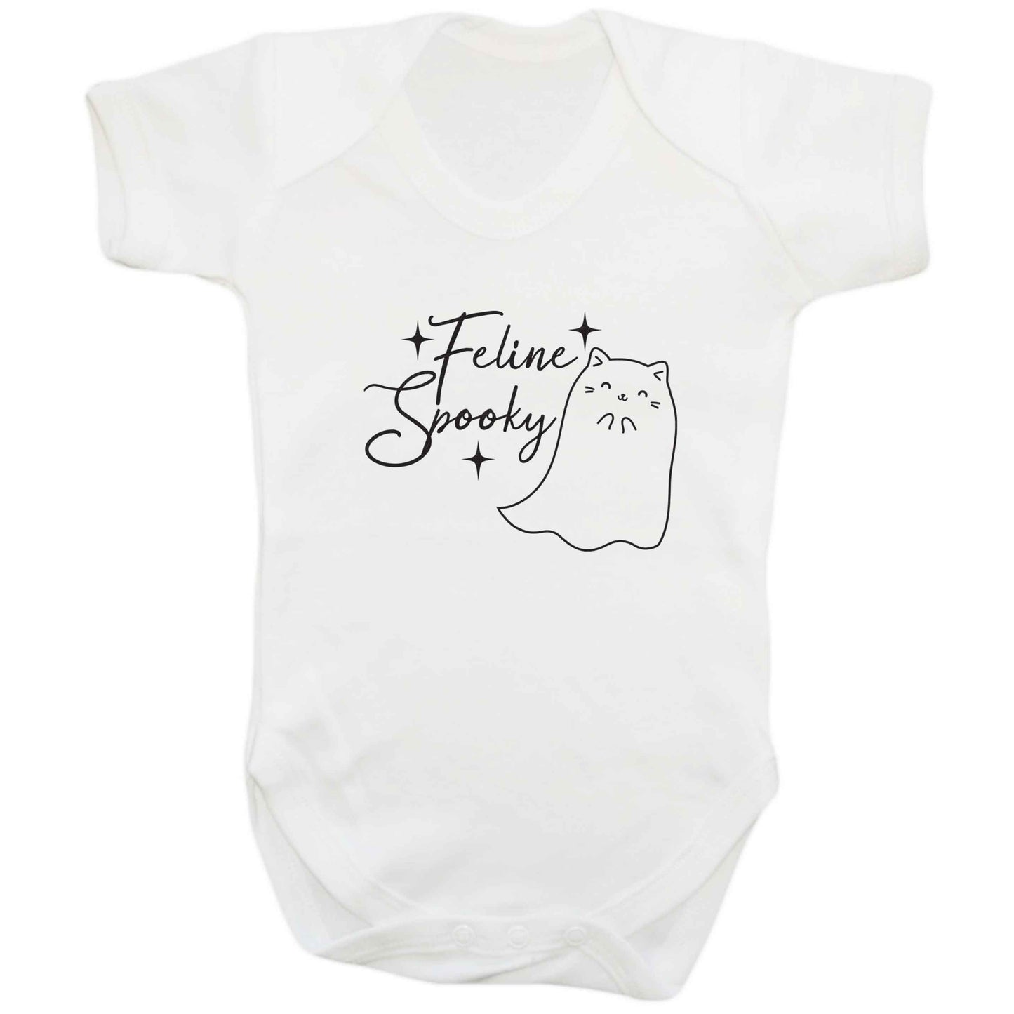Feline spooky baby bodysuit white 18-24 months