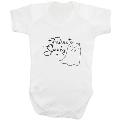 Feline spooky baby bodysuit white 18-24 months