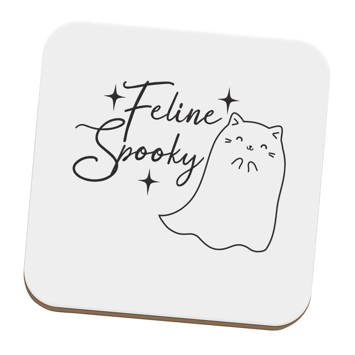 Feline spooky set of four coasters