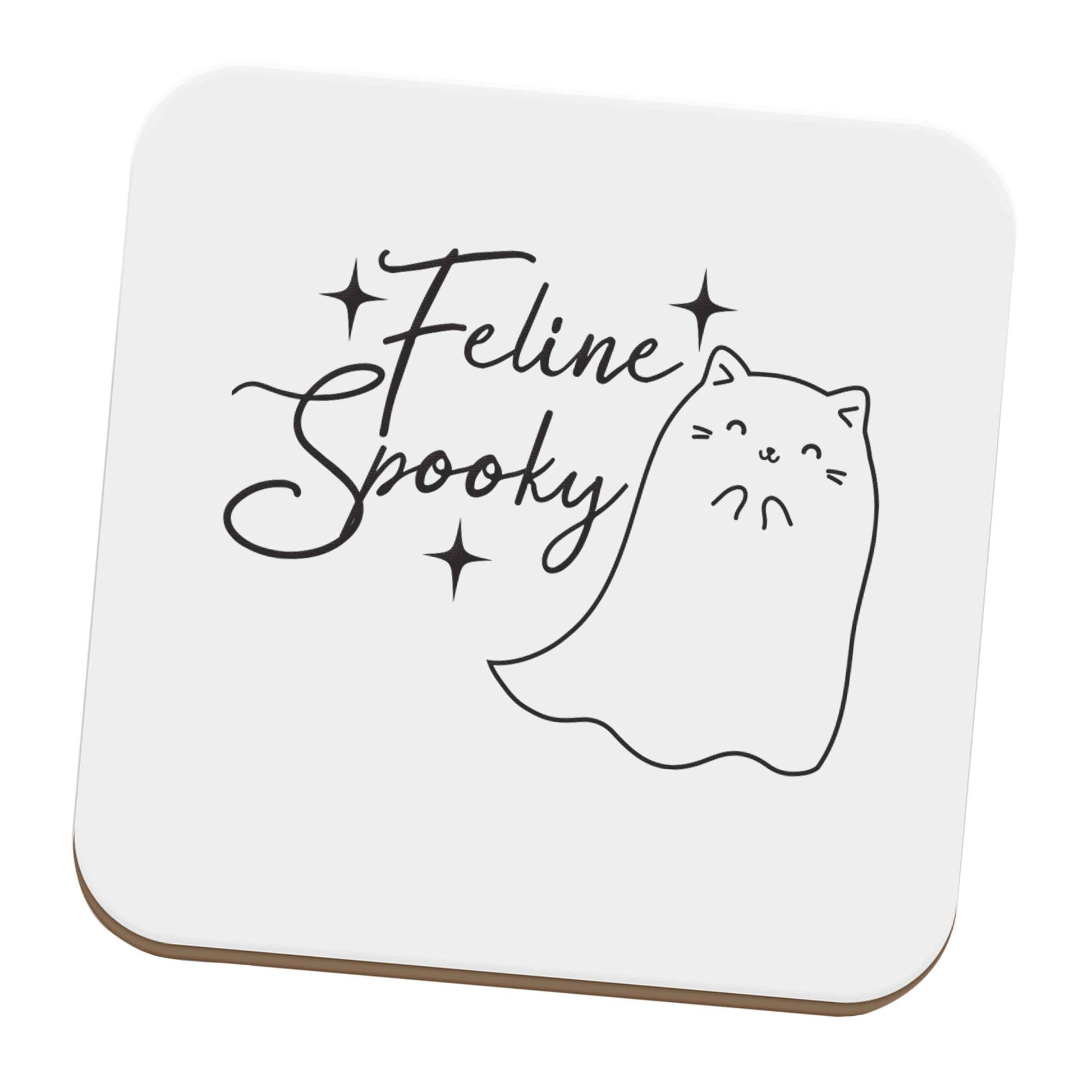Feline spooky set of four coasters