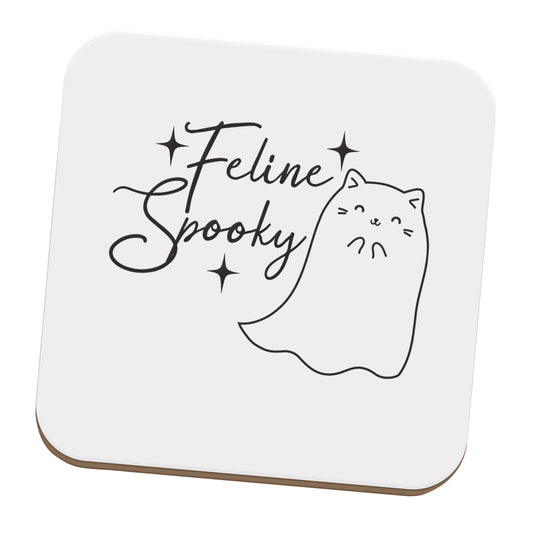 Feline spooky set of four coasters