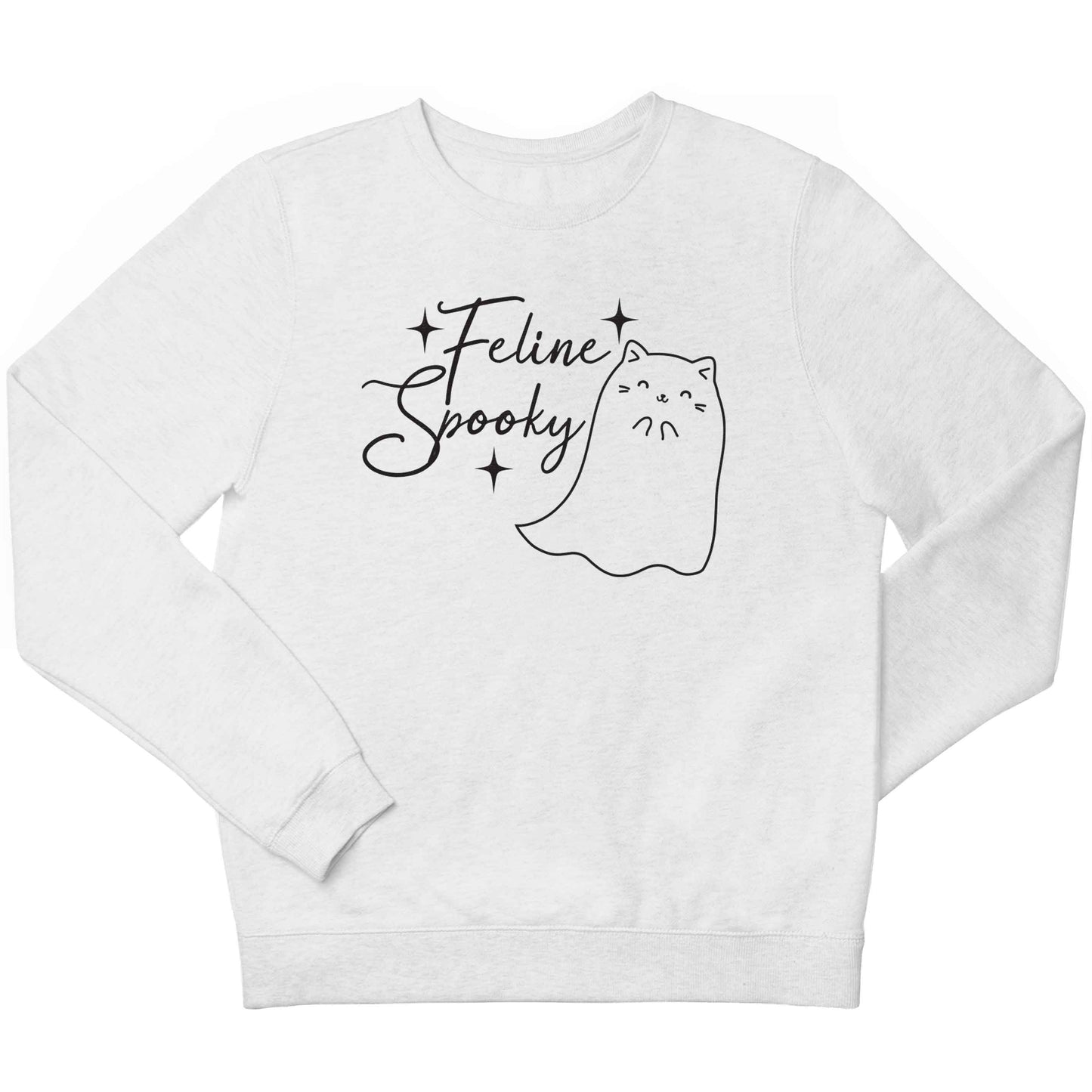 Feline spooky children's white sweater 12-13 Years