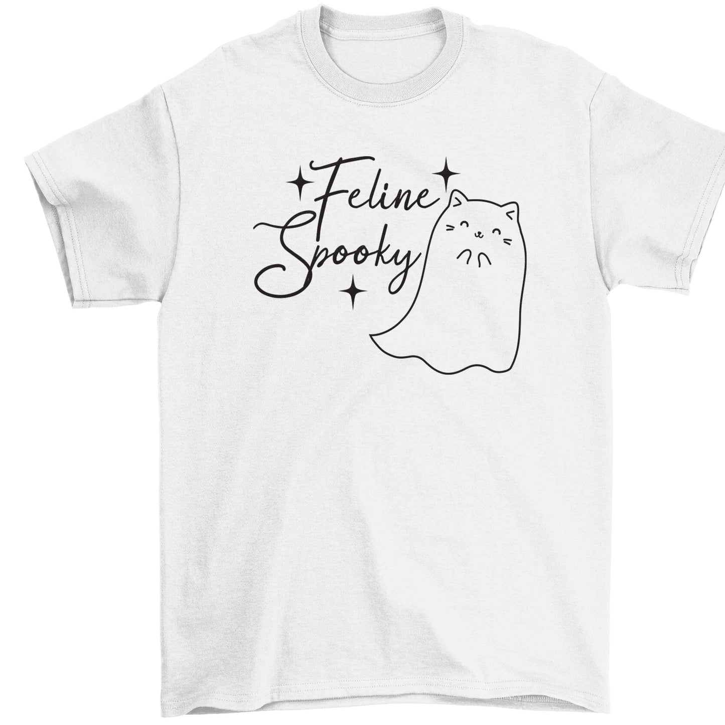 Feline spooky Children's white Tshirt 12-13 Years