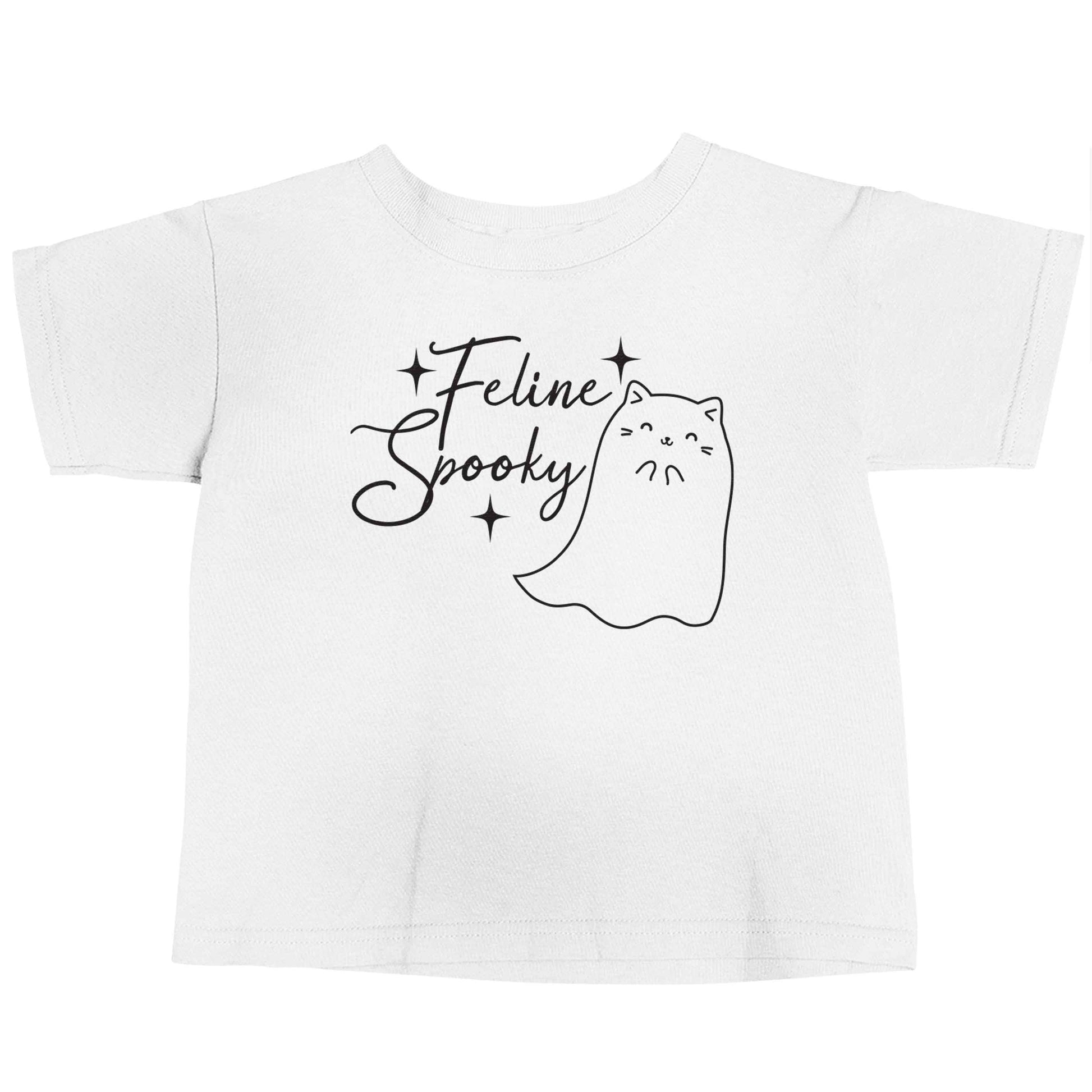 Feline spooky white baby toddler Tshirt 2 Years