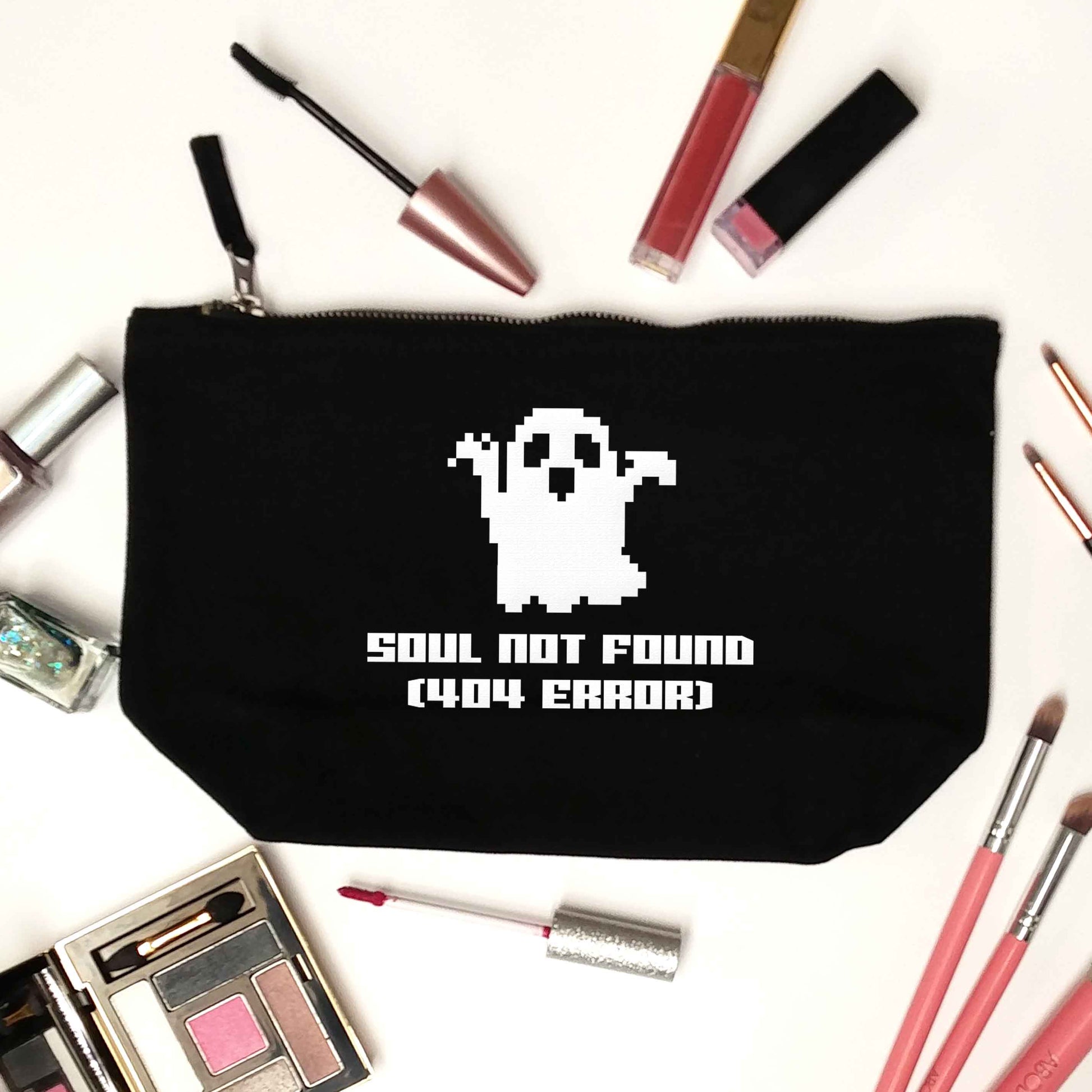 Soul not found (404 error) black makeup bag