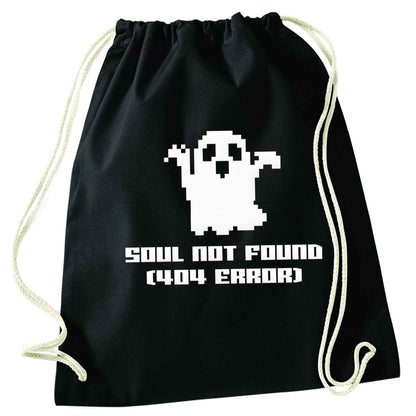 Soul not found (404 error) black drawstring bag