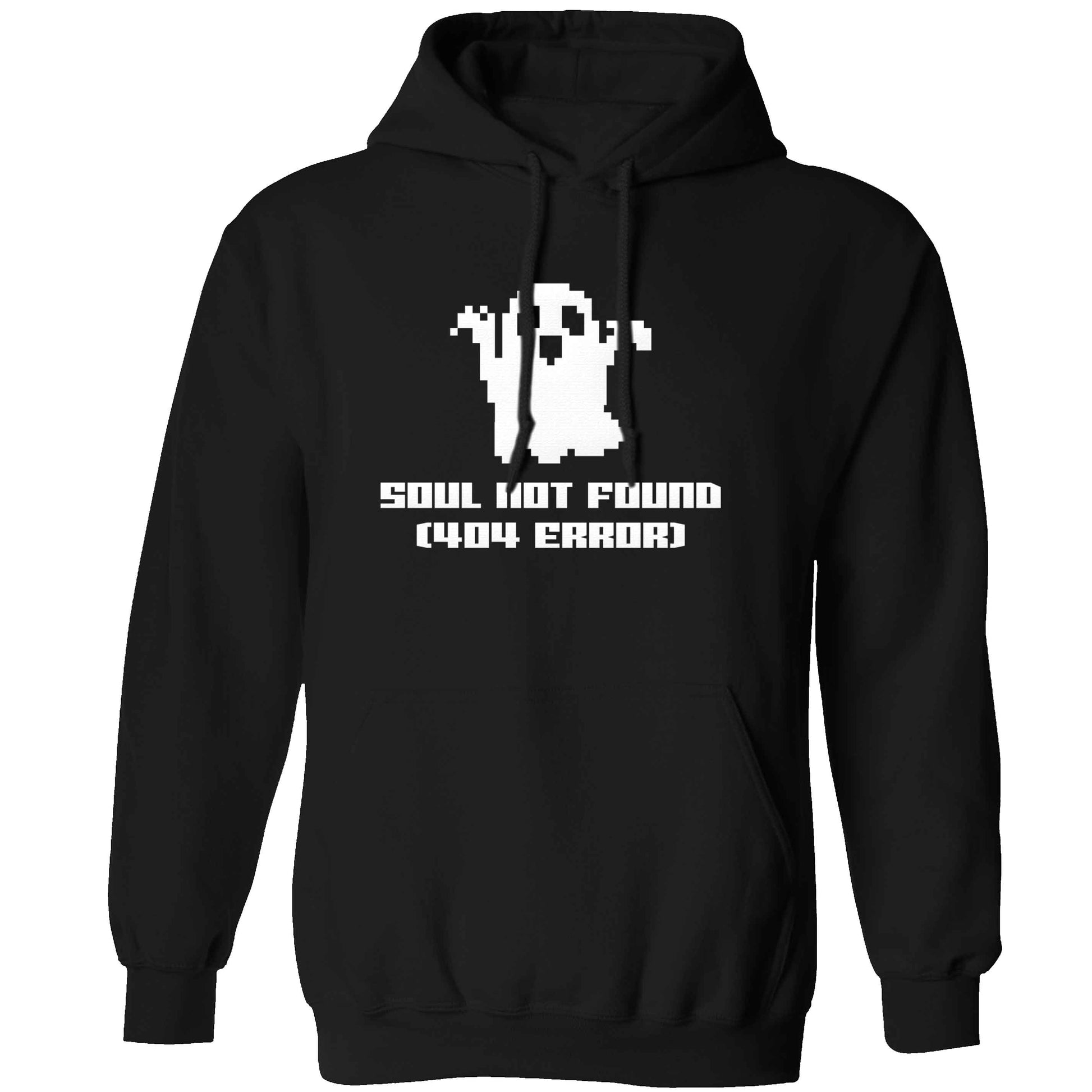 Soul not found (404 error) adults unisex black hoodie 2XL