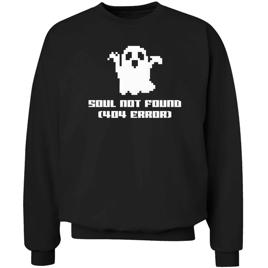 Soul not found (404 error) adult's unisex black sweater 2XL