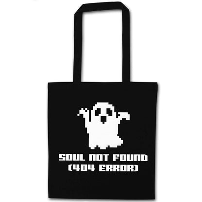 Soul not found (404 error) black tote bag