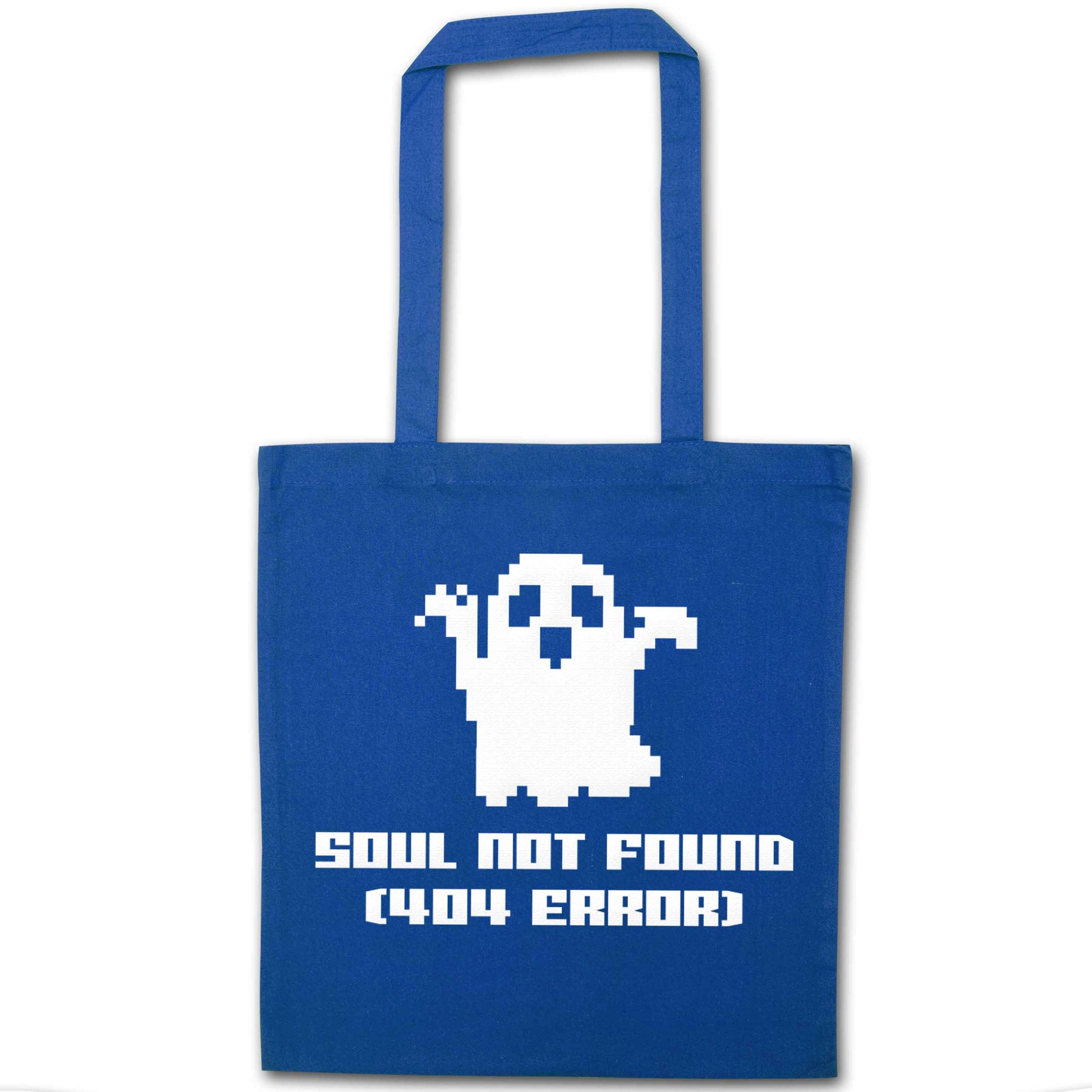Soul not found (404 error) blue tote bag