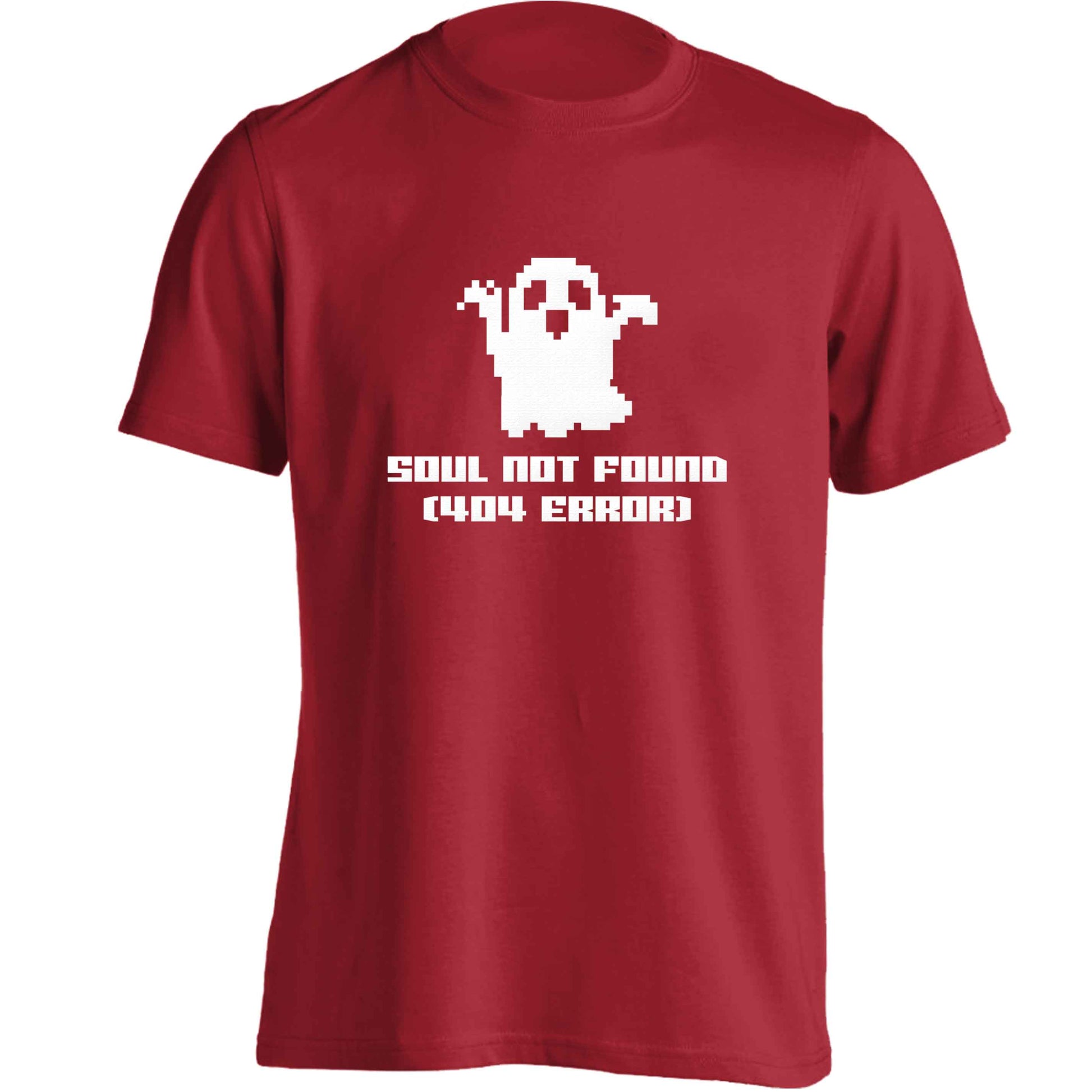 Soul not found (404 error) adults unisex red Tshirt 2XL