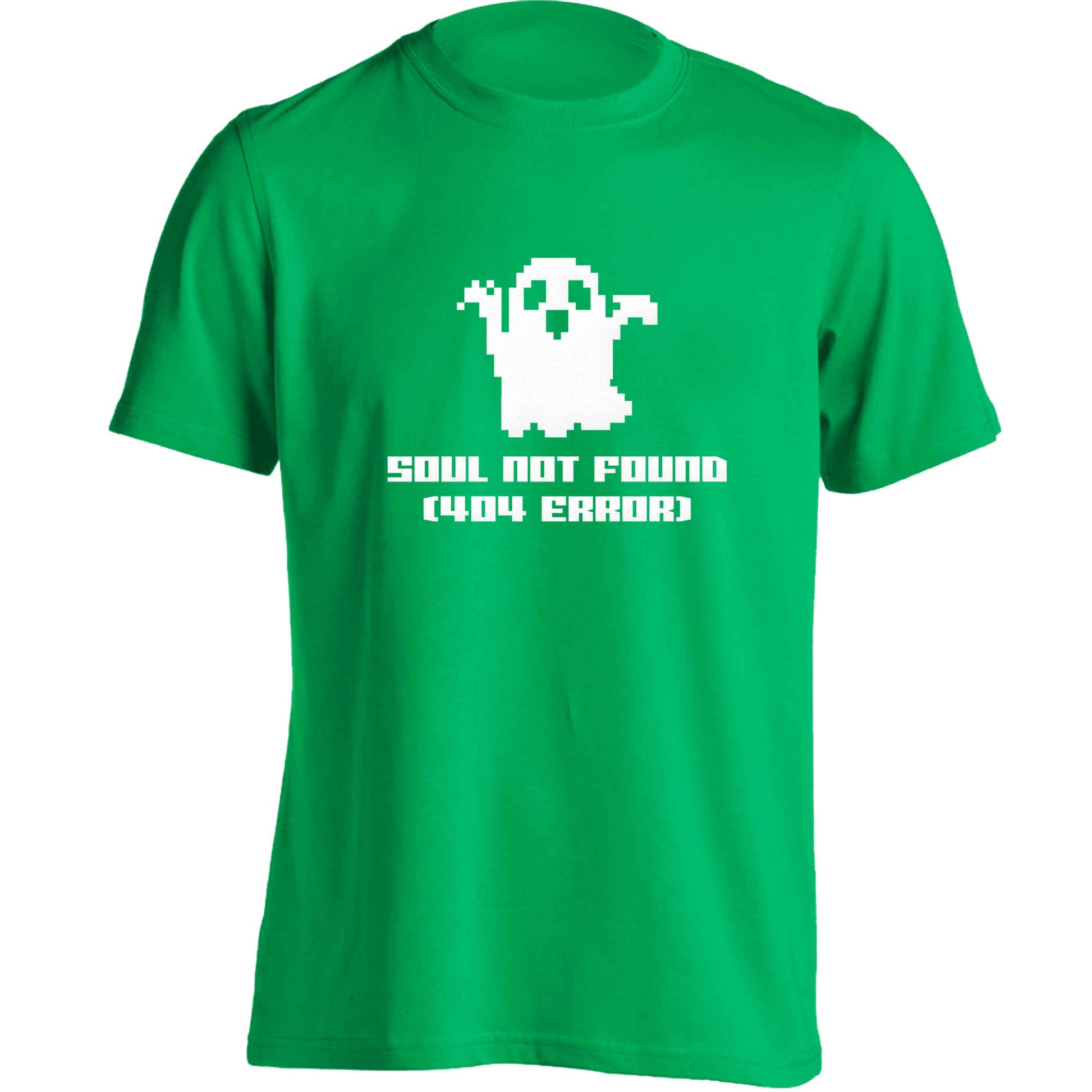 Soul not found (404 error) adults unisex green Tshirt 2XL