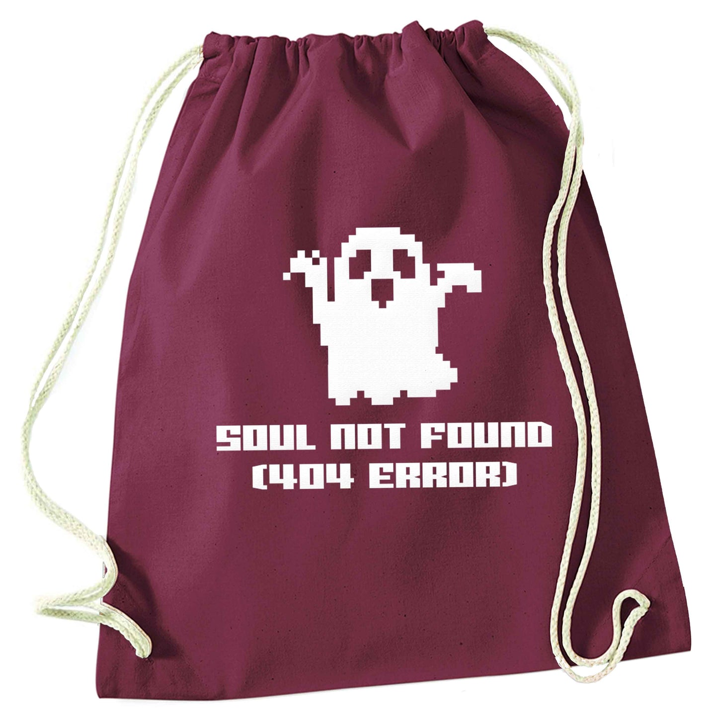 Soul not found (404 error) maroon drawstring bag