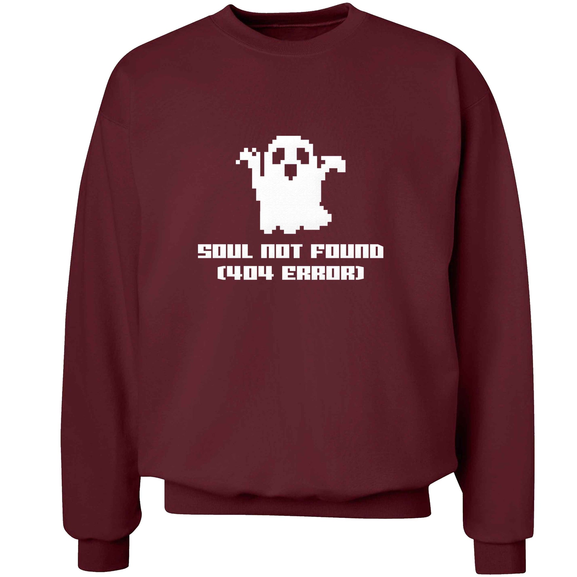 Soul not found (404 error) adult's unisex maroon sweater 2XL