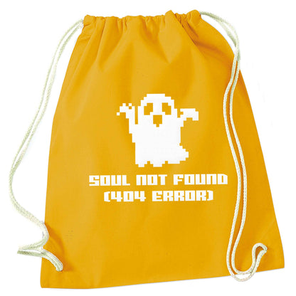 Soul not found (404 error) mustard drawstring bag