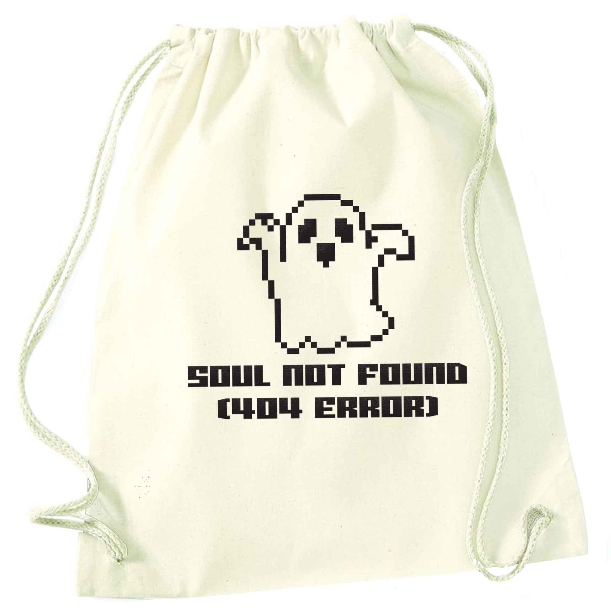 Soul not found (404 error) natural drawstring bag