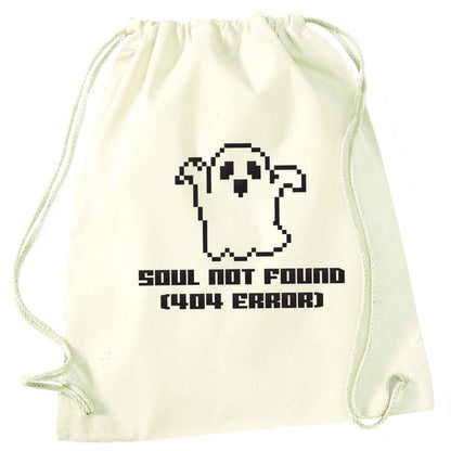 Soul not found (404 error) natural drawstring bag
